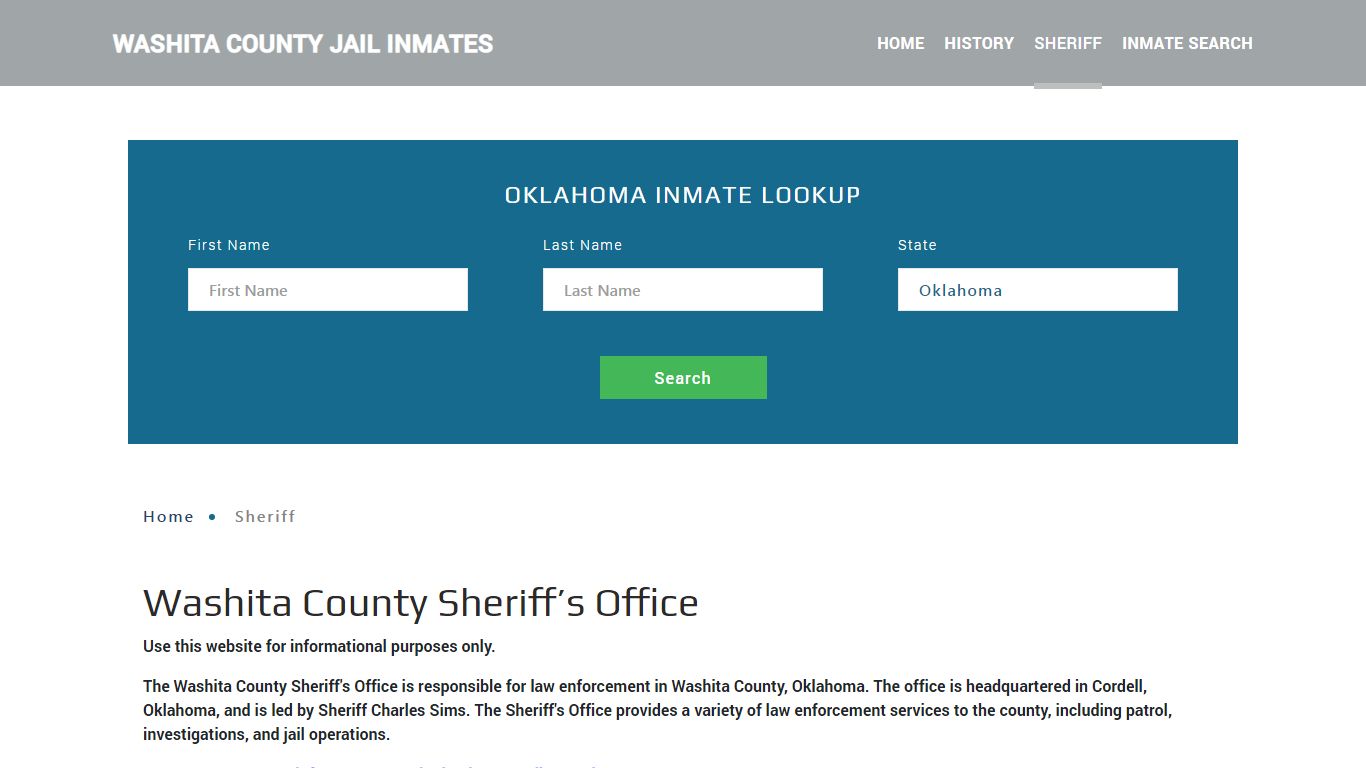 Washita County Sheriff, OK Arrest Warrant Lookup