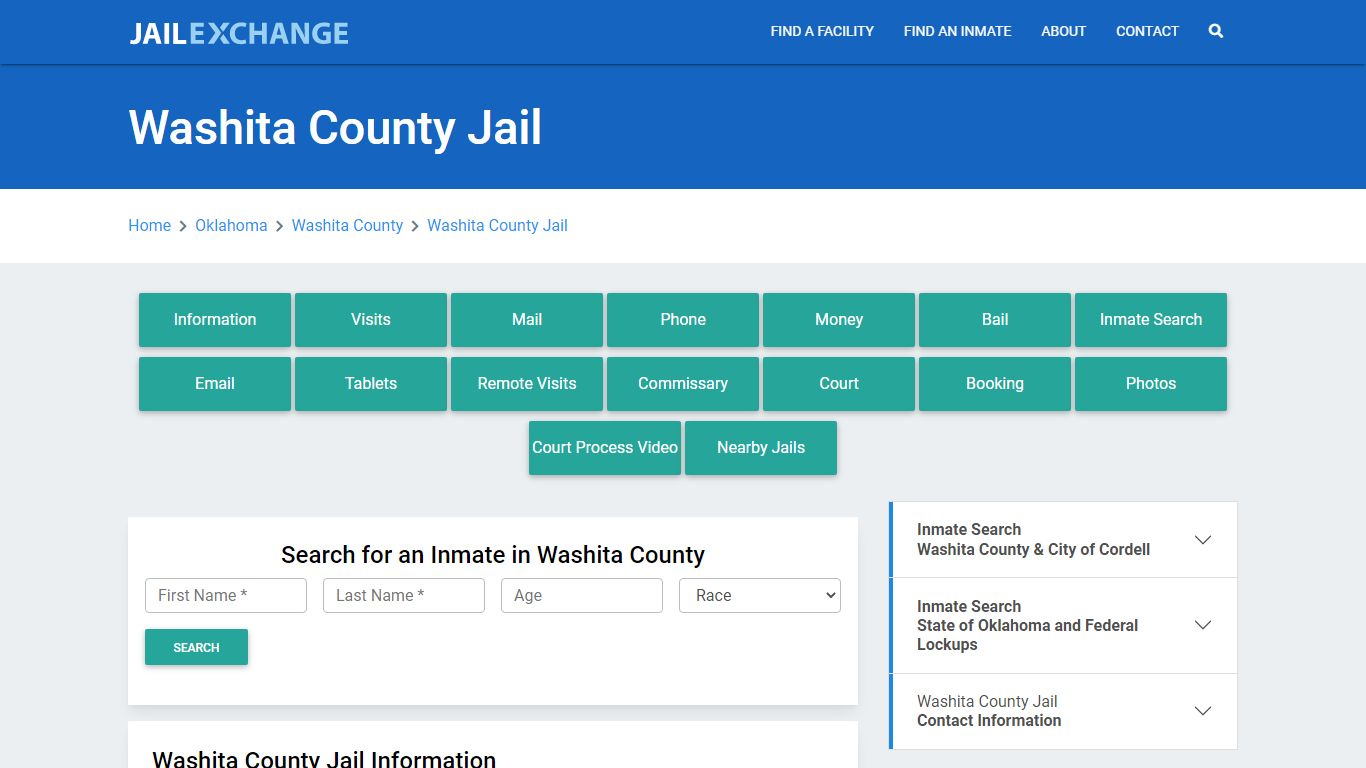 Washita County Jail Roster Lookup, OK, Inmate Search
